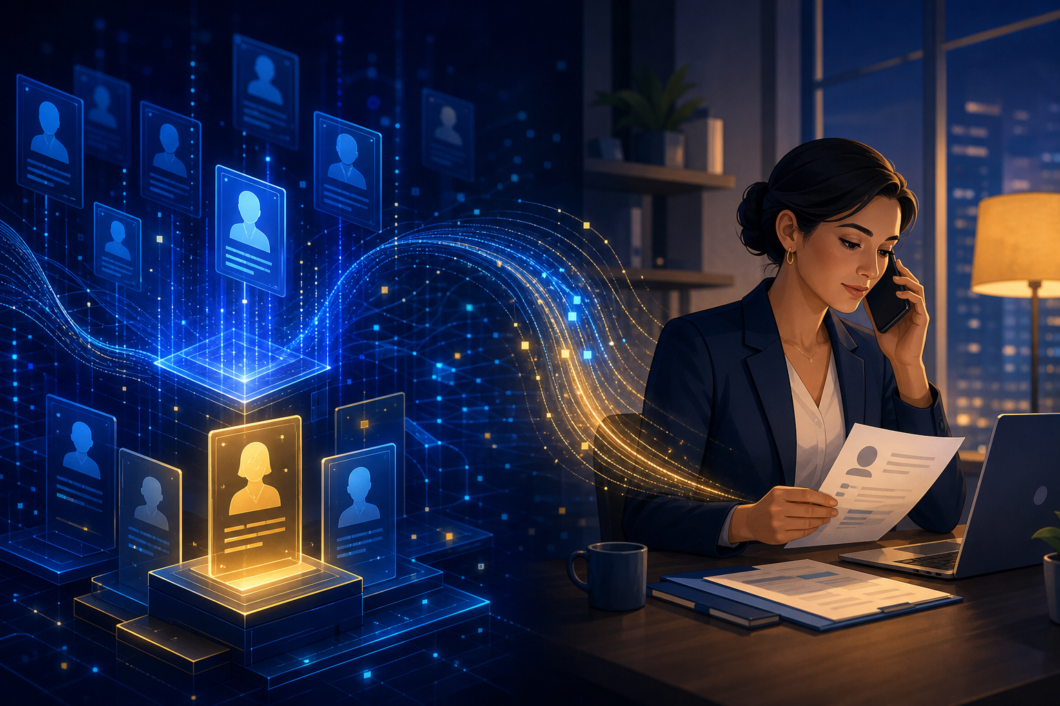 AI and specialist recruiters collaborating for passive candidate sourcing across global markets