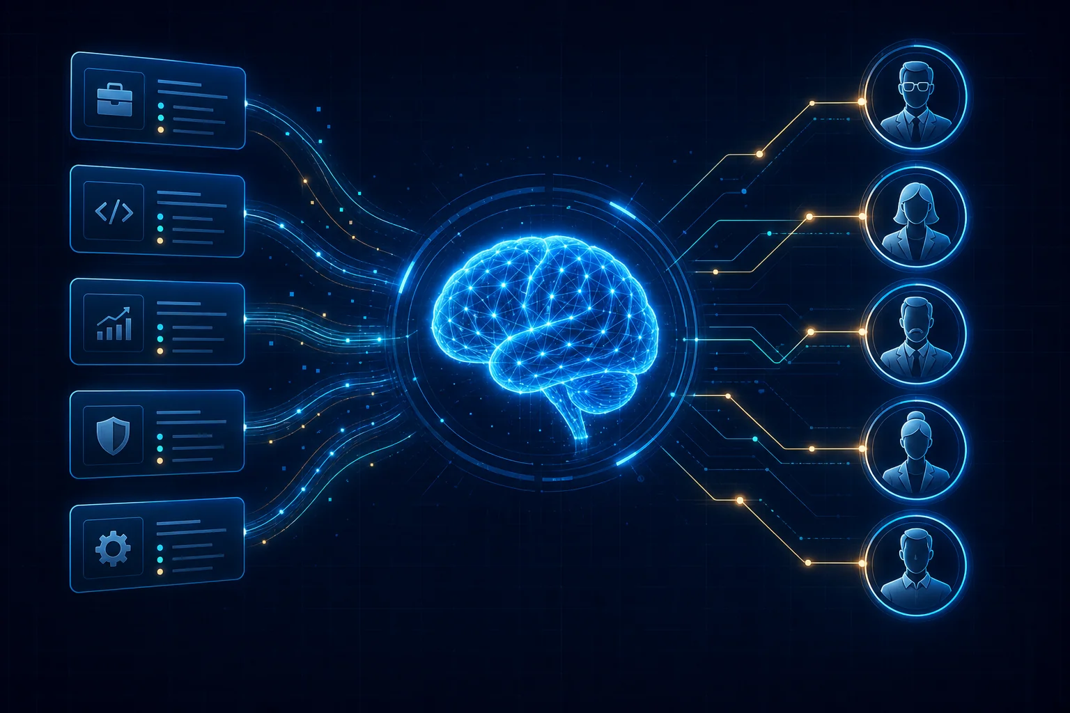 AI matching system routing job requirements to specialist recruitment agencies