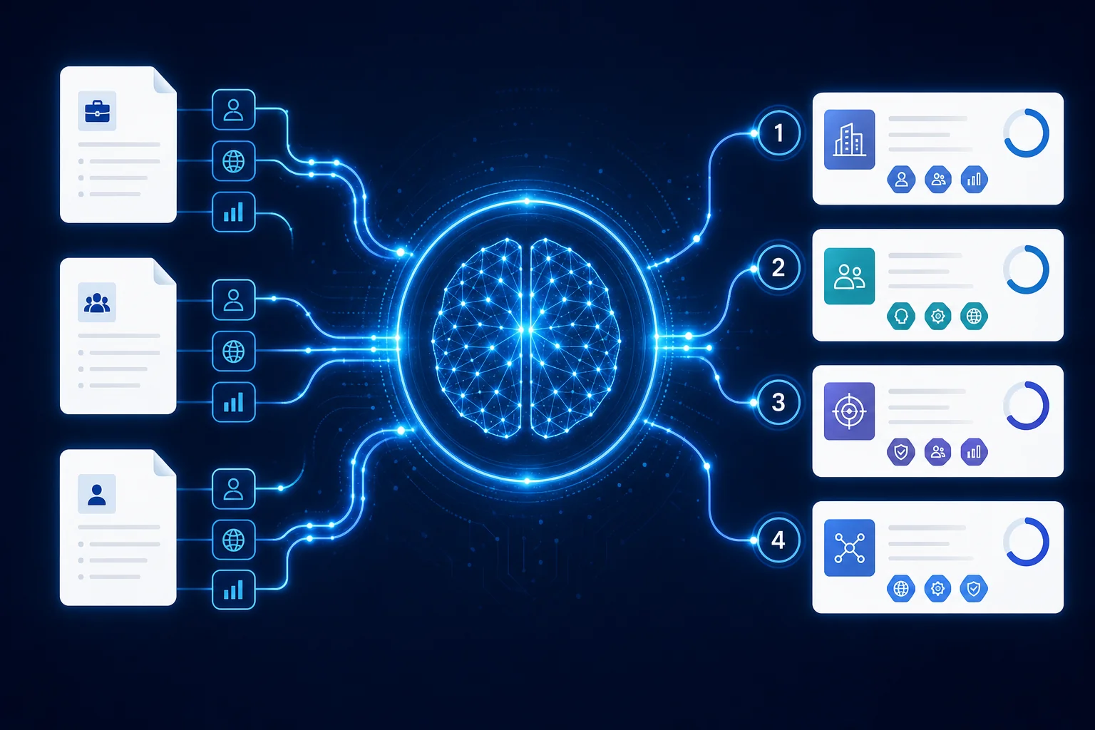 AI vendor matching engine processing job requirements and scoring specialist recruitment agencies in real time