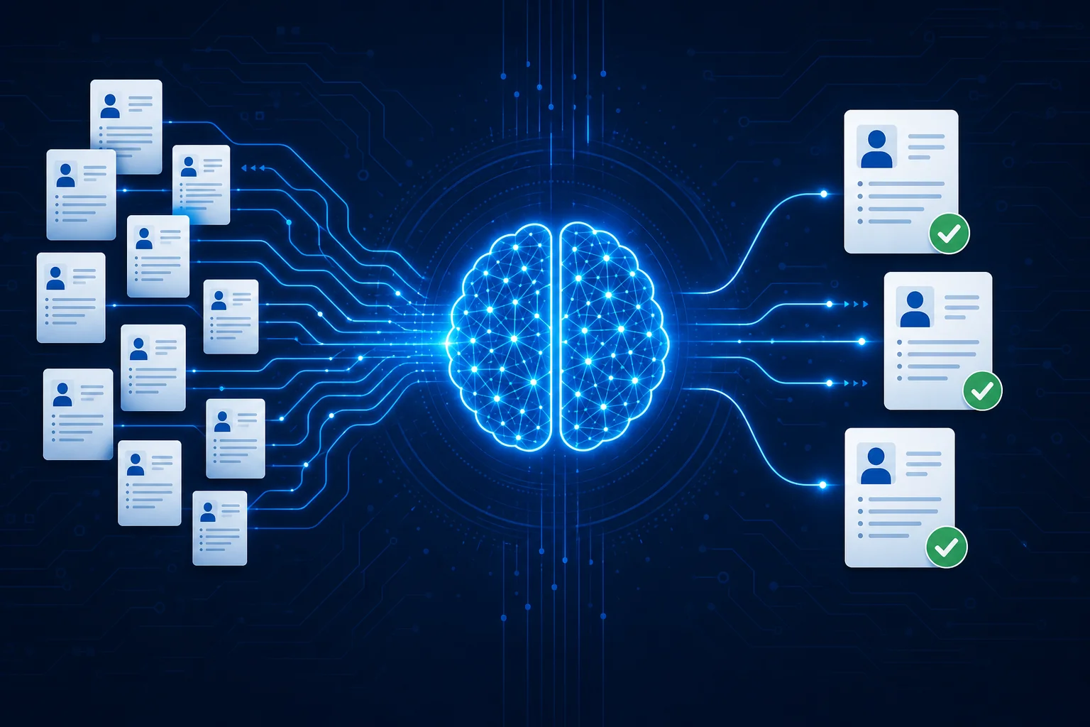 AI-powered resume validation system scanning and filtering candidate documents with precision
