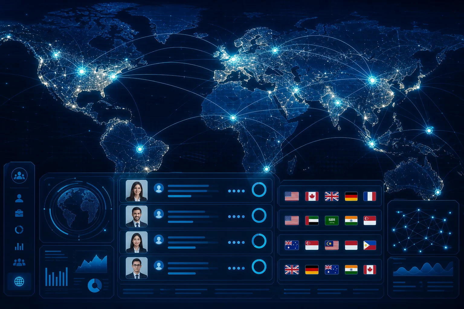 Unified global recruitment platform connecting specialist agencies across multiple countries for Indian mid-market companies