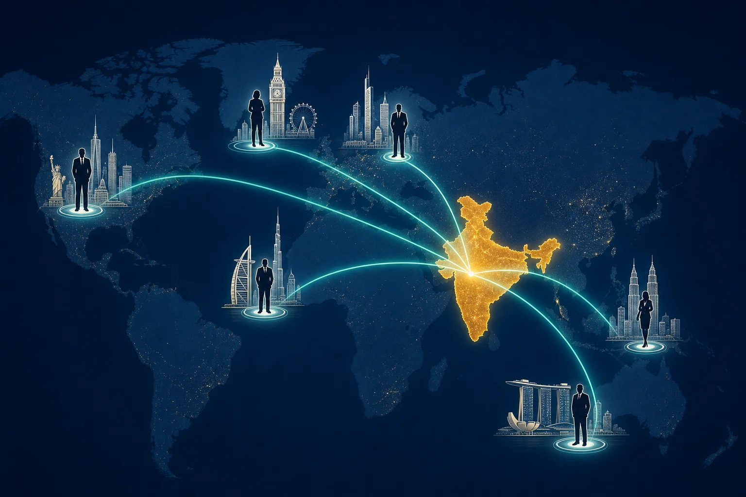 Indian company expanding globally with executive talent connections across UAE, Singapore, UK, Germany, and USA