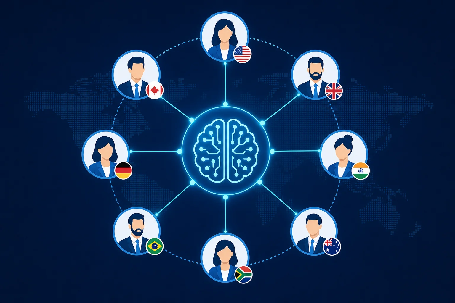 AI-powered vendor matching connecting job requirements to specialist recruiting agencies across global regions