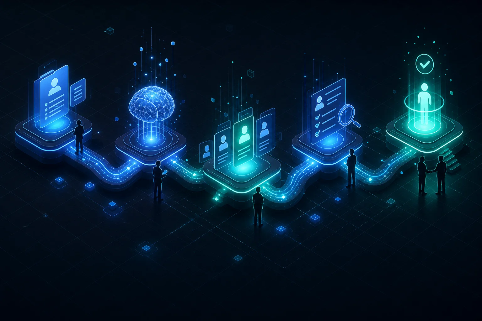 End-to-end AI recruitment process outsourcing workflow from job brief to hire