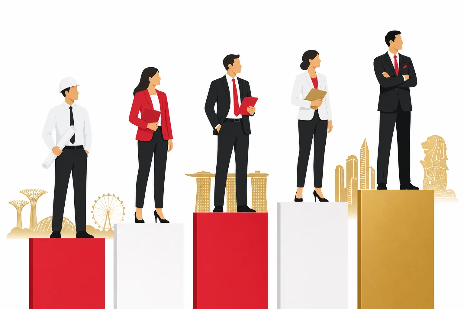 Salary benchmark comparison across different professional roles for Indian companies hiring in Singapore