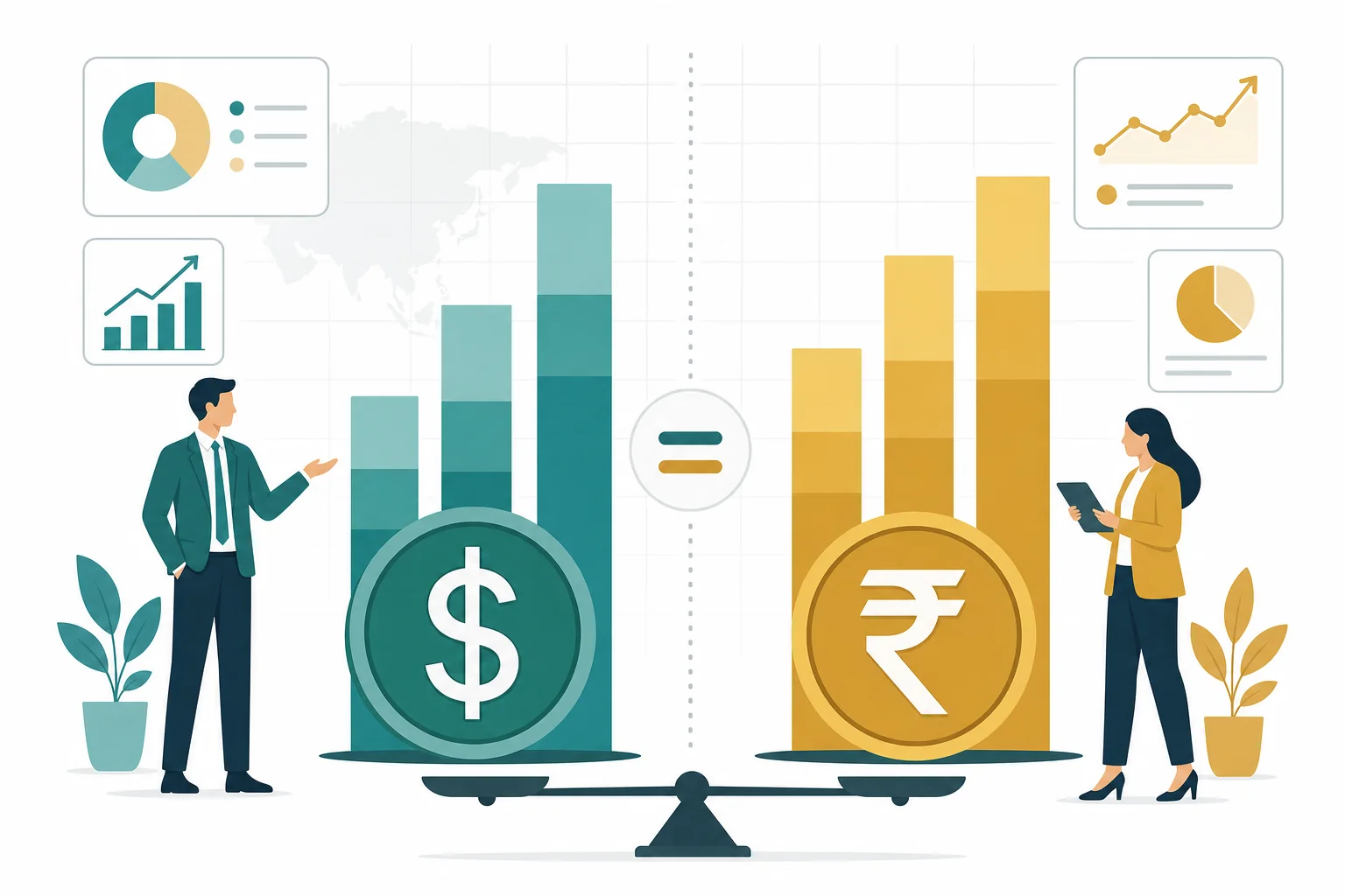 Salary benchmark comparison chart for Hong Kong roles showing HKD and INR compensation ranges