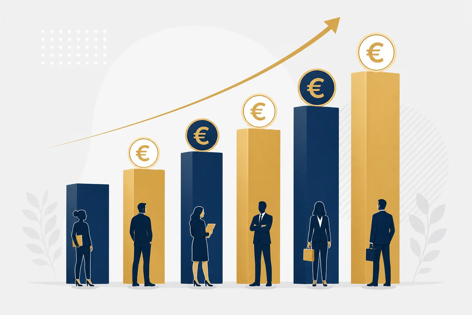 Salary benchmark comparison chart for key roles in Spain, showing euro and INR ranges for software engineers, sales managers, and country managers
