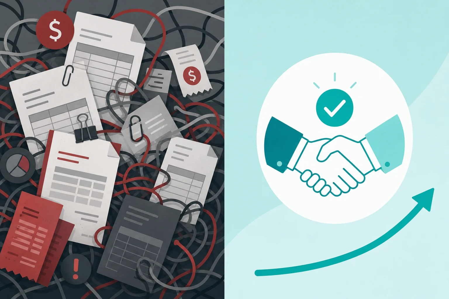 Comparison of complex traditional RPO billing versus a simple pay-on-hire recruitment model