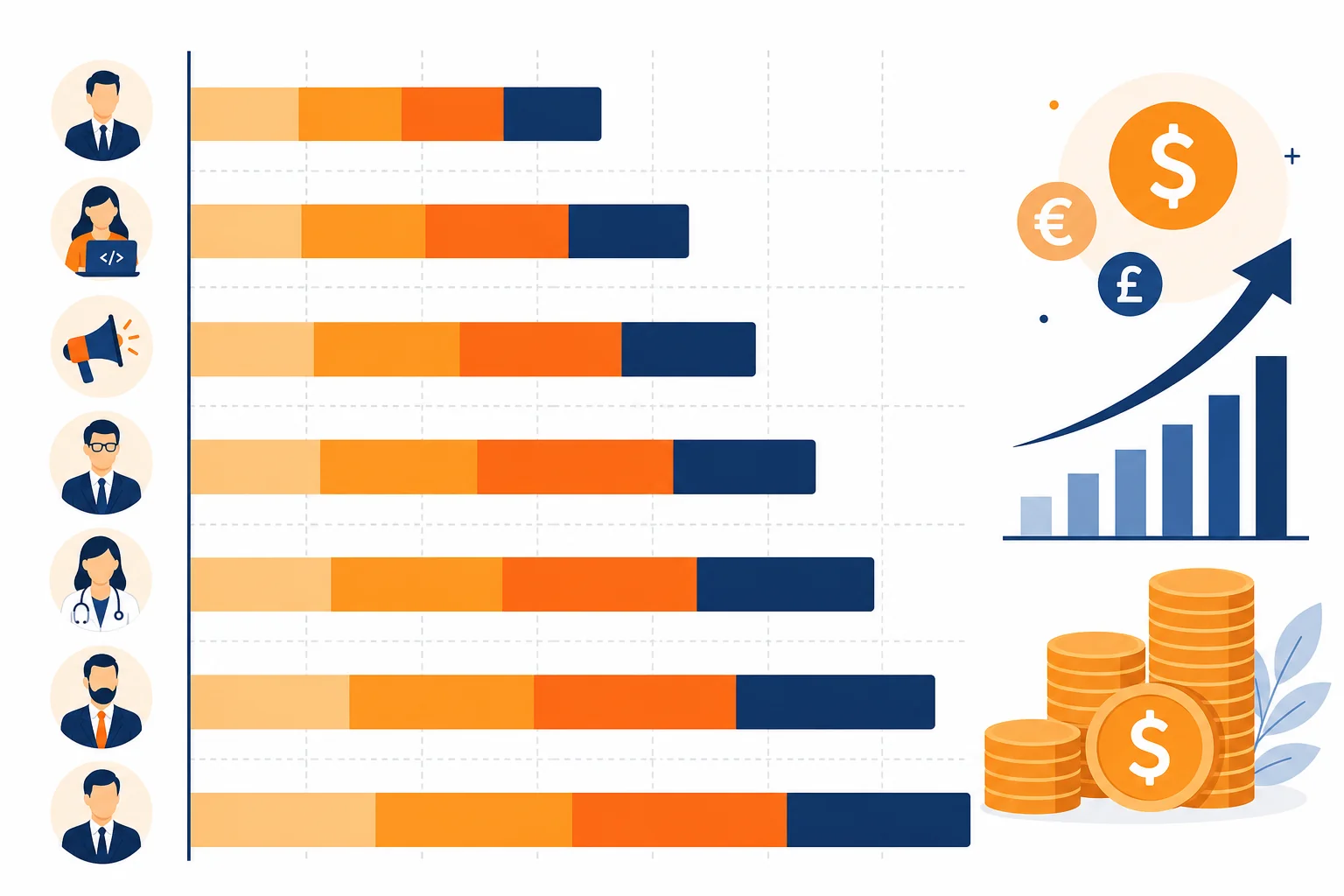 Salary benchmark comparison chart for professional roles in Bangladesh showing BDT and INR equivalents