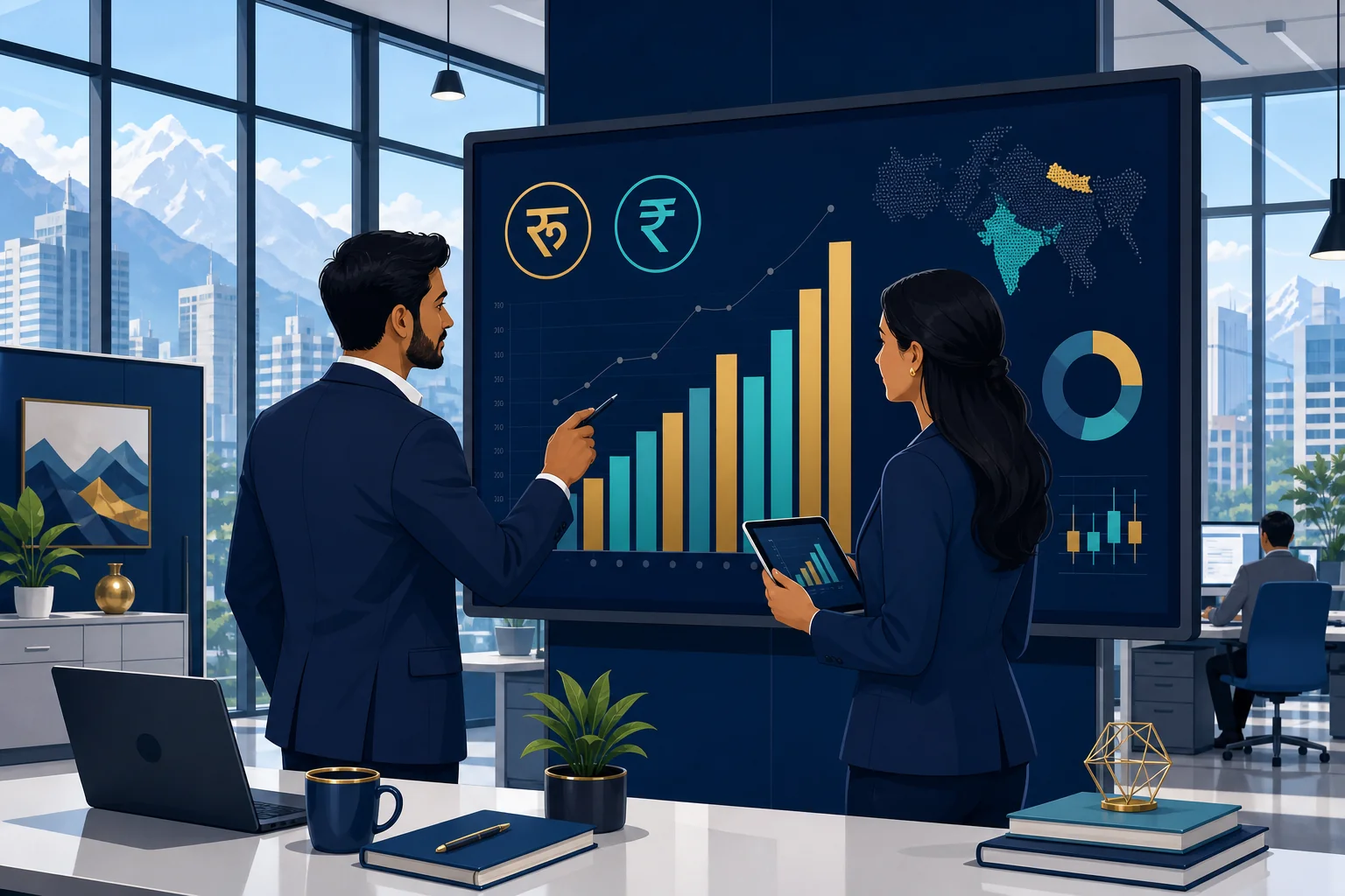 Salary benchmarking comparison for Nepal roles showing NPR and INR compensation ranges for Indian companies hiring in Nepal