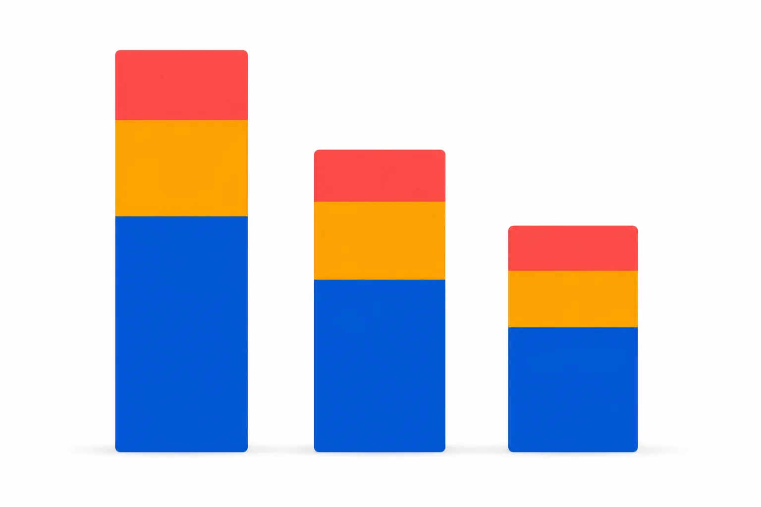 Stacked cost breakdown comparison showing agency fees, retainer costs, and admin overhead across three recruitment scenarios