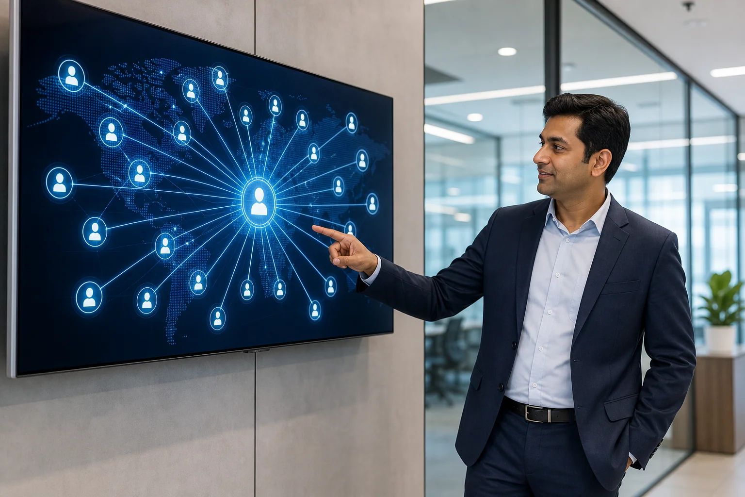 Clean recruitment marketplace dashboard showing single platform connecting to global specialist agency network