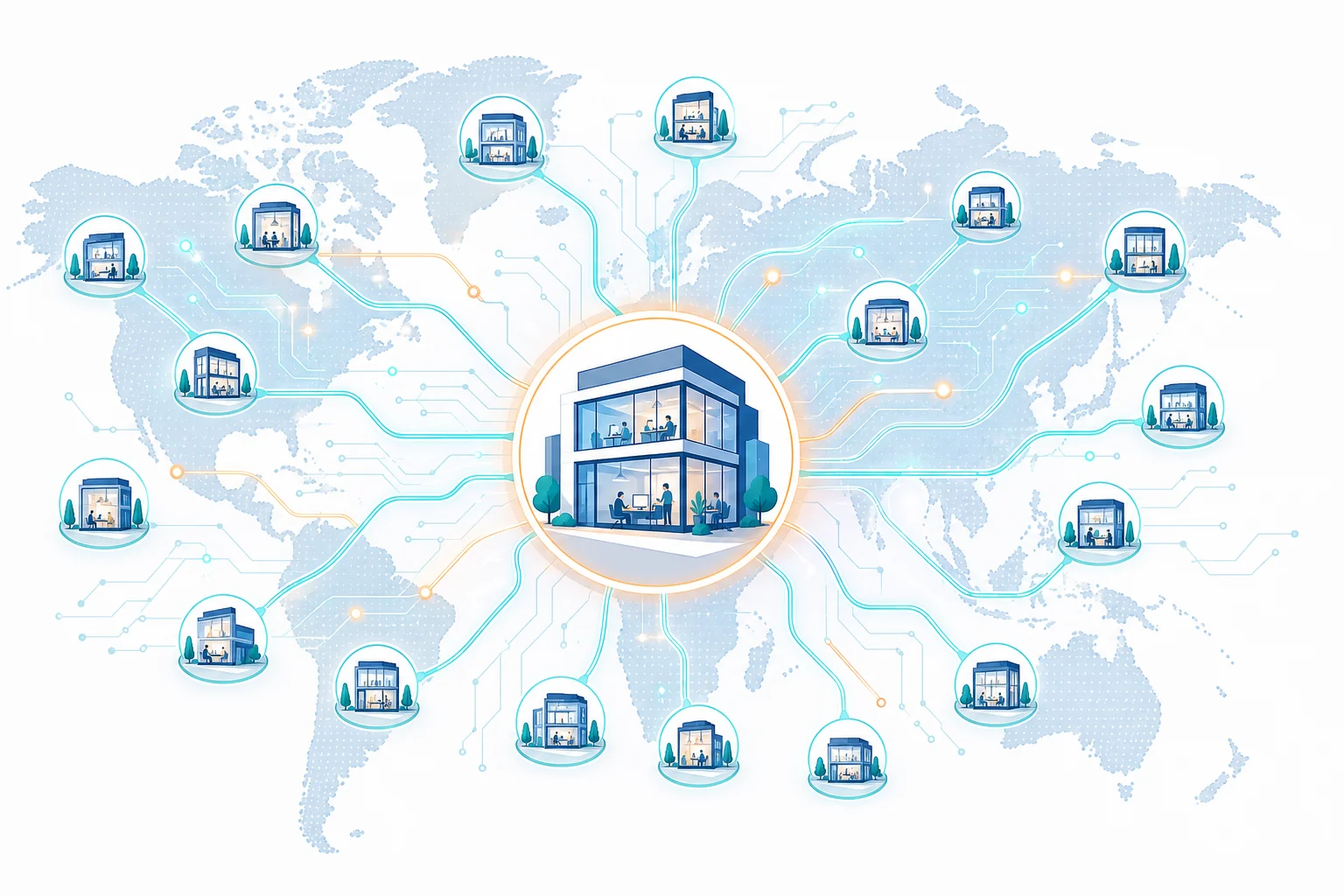 AI matching engine connecting a startup to a global network of specialist recruiting agencies