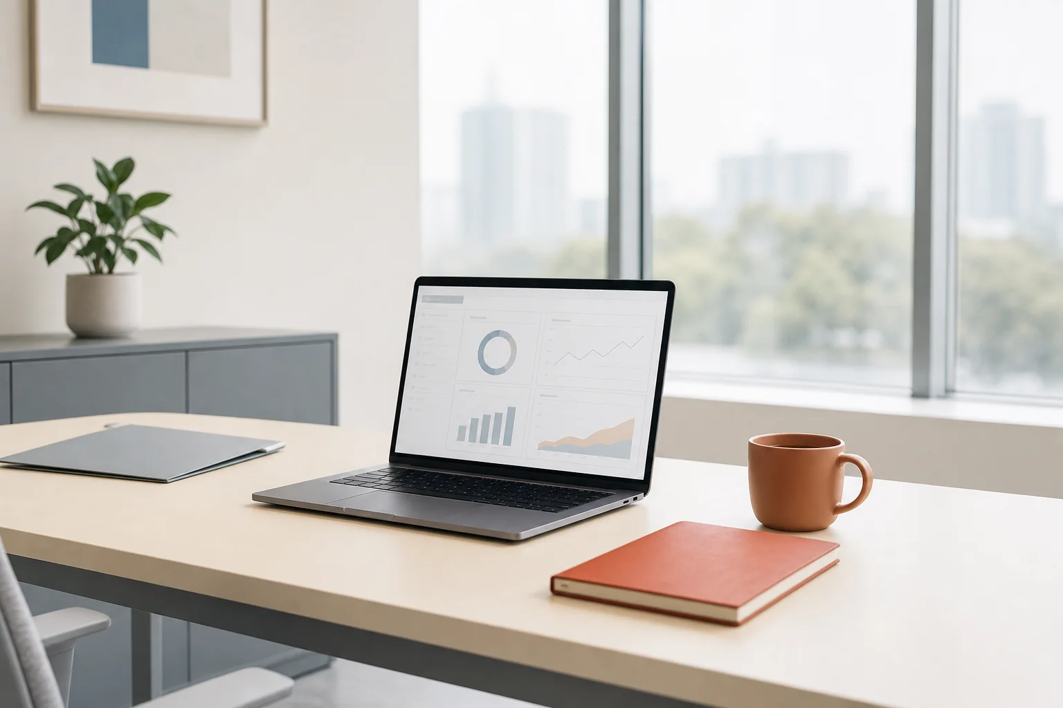 Clean, organized minimalist workspace symbolizing simplicity after vendor consolidation