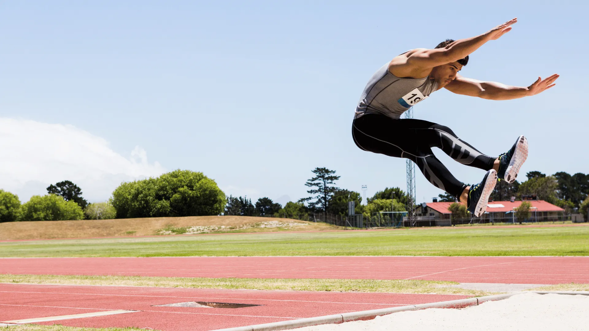 A man doing the long jump