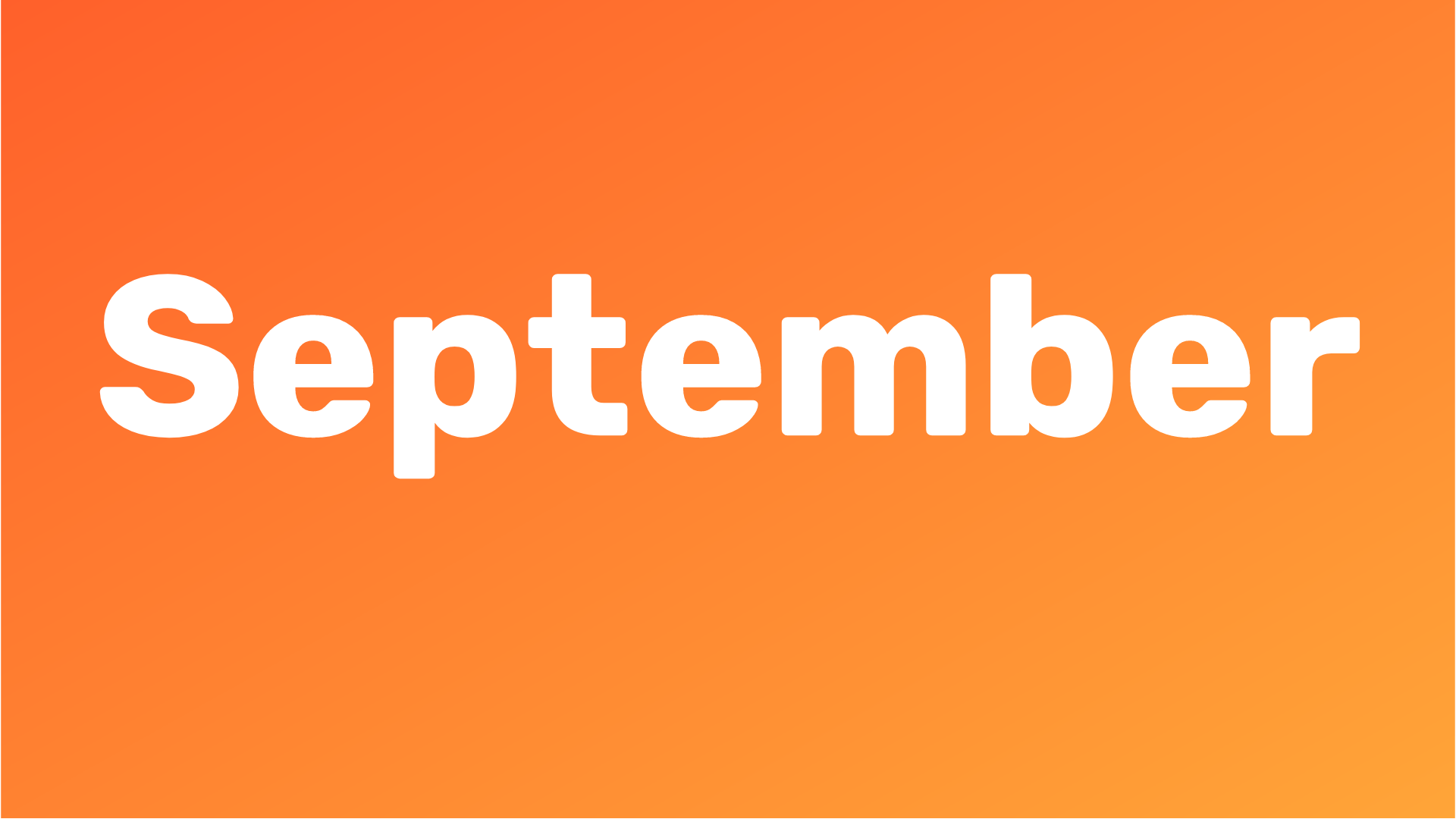 “September” in white type on an orange background