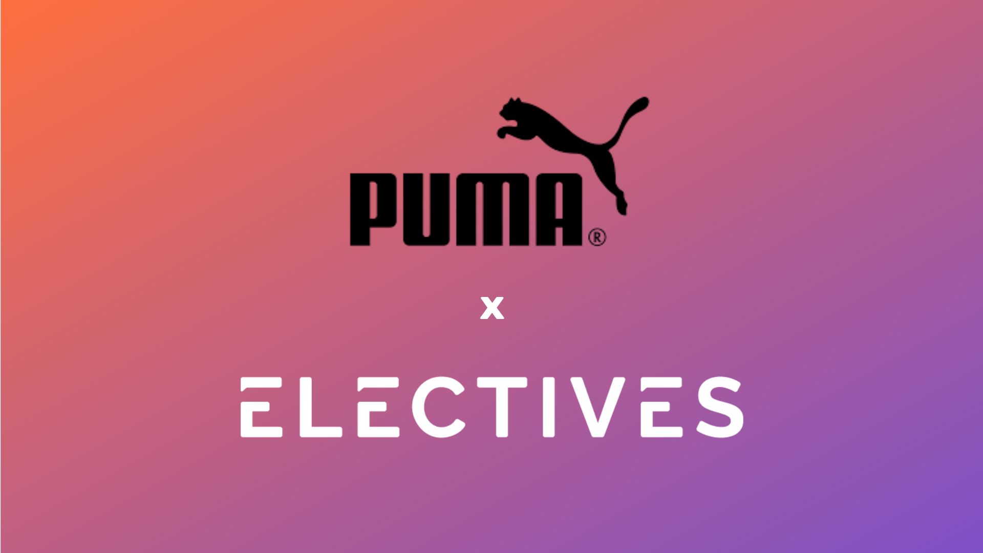 The PUMA and Electives logos on a orange-purple gradient rectangle.