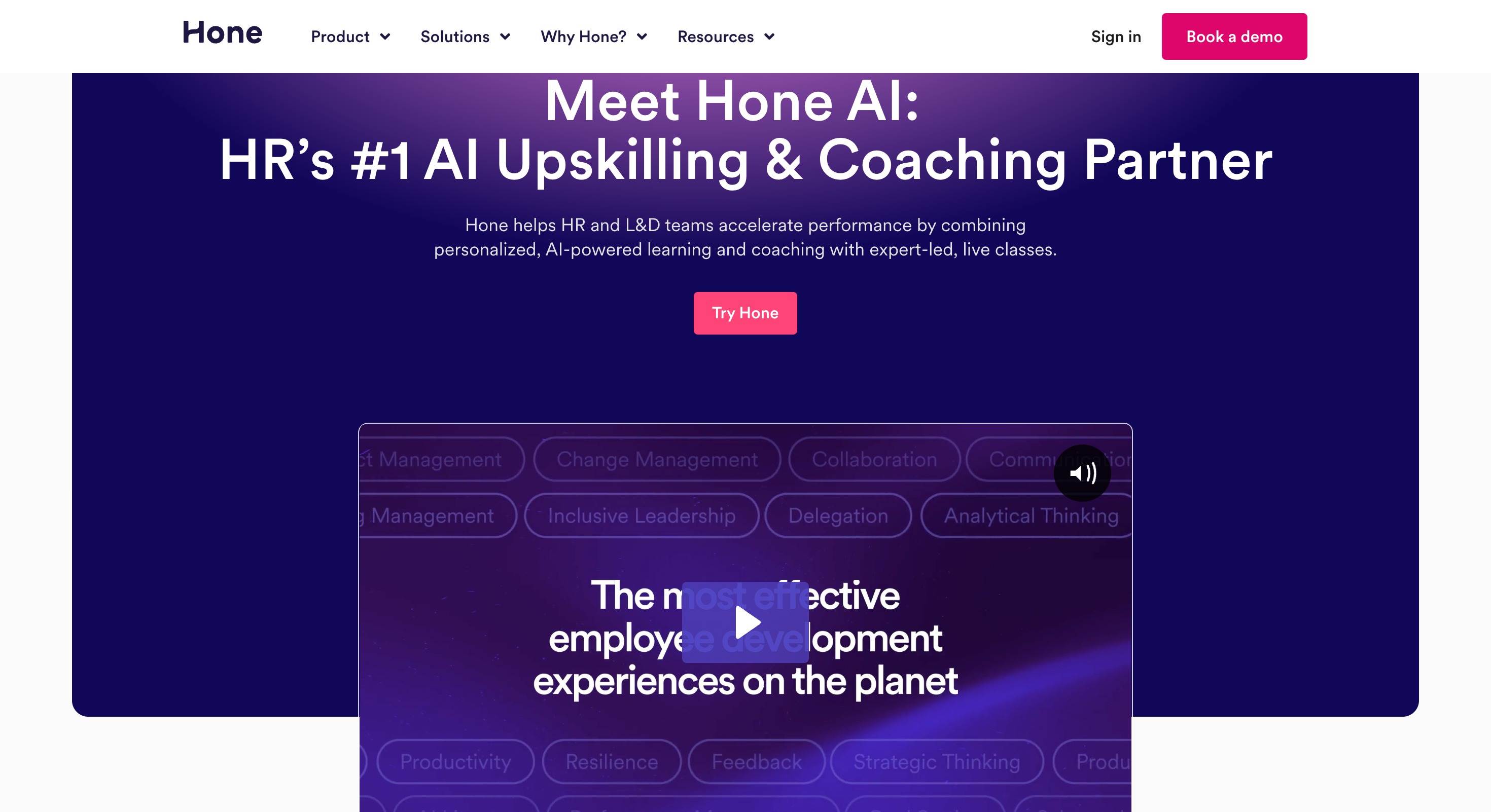 Hone — live classes with AI practice