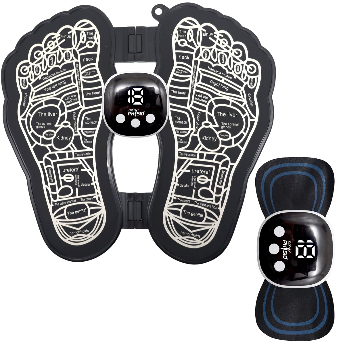 Dr Physio USA 1035 EMS Rechargeable Foot Massager Mat Machine with 8 Massage Modes