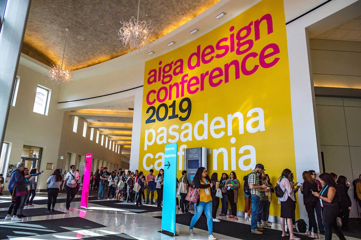 Crowd at AIGA Design Conference in Pasadena, California. Image courtesy of Plural, NYC - Social Media Marketing and Content Production Studio. 