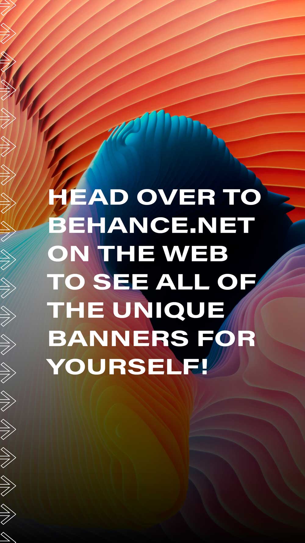 Graphic encouraging users to go to behance.net. Brought to you by Plural, NYC: Experts in Social Media Marketing Strategy and High-Quality Content Production.