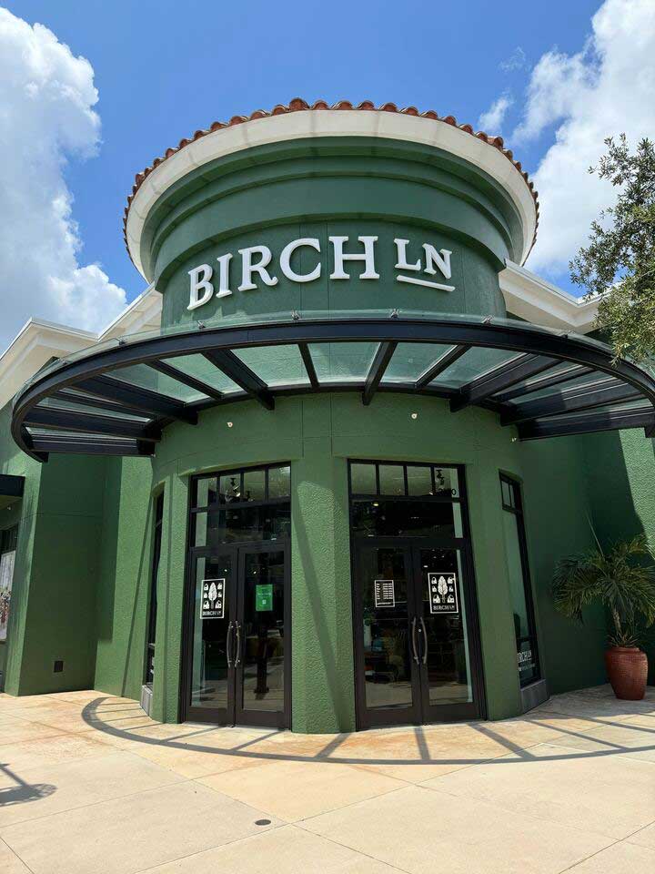 Exterior of Birch Lane store. Image courtesy of Plural, NYC - Social Media Marketing and Content Production Studio.