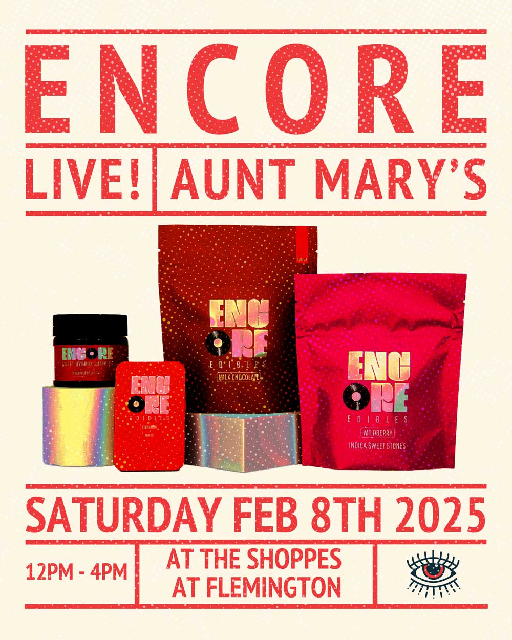 Graphic promoting Encore Edibles. Image by Plural, NYC - Social Media Marketing & Content.