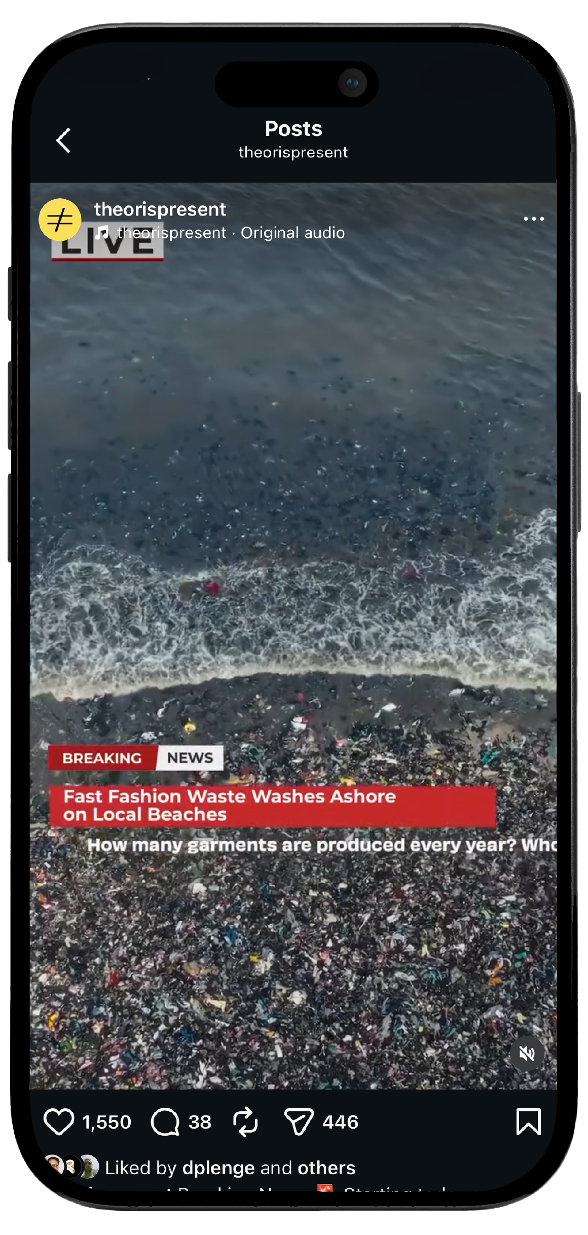 Smartphone displaying Or Foundation’s Instagram page, showcasing a mockup of the brand's social media interface