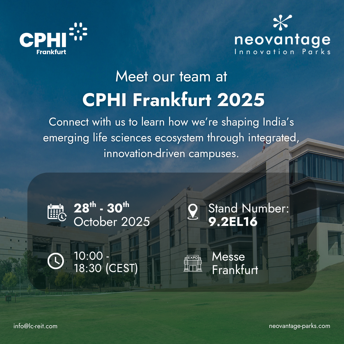Neovantage Innovation Parks Joins Global Pharma Leaders at CPHI Frankfurt 2025 | 28–30 October 2025