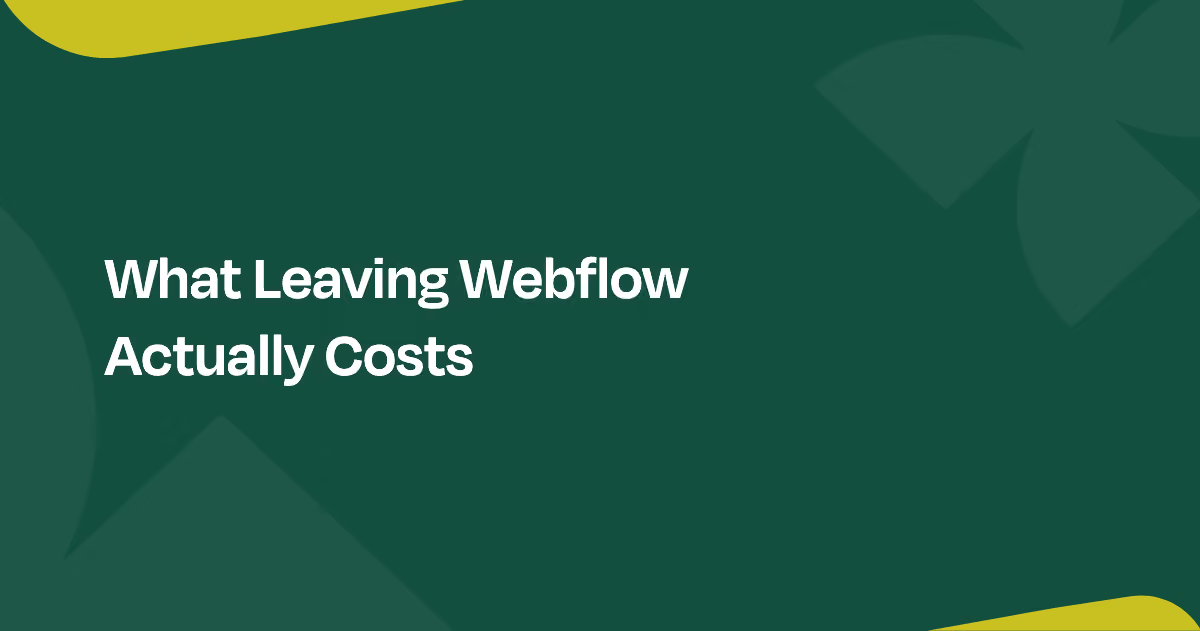 What leaving Webflow for custom code actually costs — Everything Flow blog card