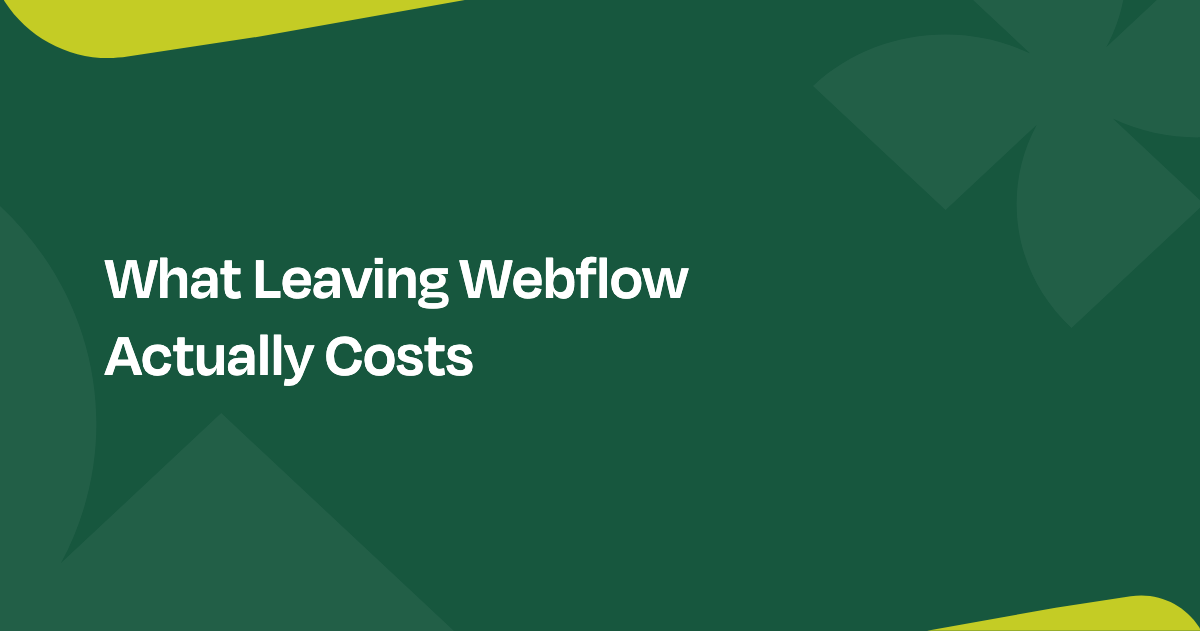 What leaving Webflow for custom code actually costs — Everything Flow blog card