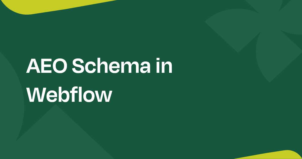 Developer guide to AEO in Webflow, schema and JSON-LD — Everything Flow blog card