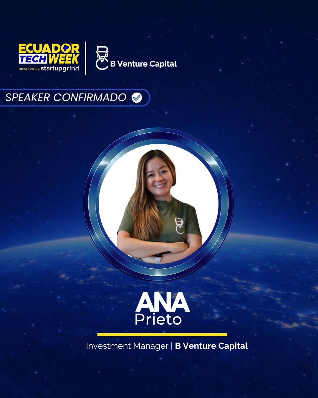 Ana Prieto, is a confirmed speaker at Ecuador Tech Week 2026