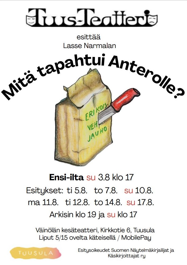 Tuusteatteri esittää Ilkka Malmin ja Rami Saarijärven komedian KIHLAT TAI KONKURSSI