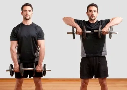 dumbell upright row explained in two steps