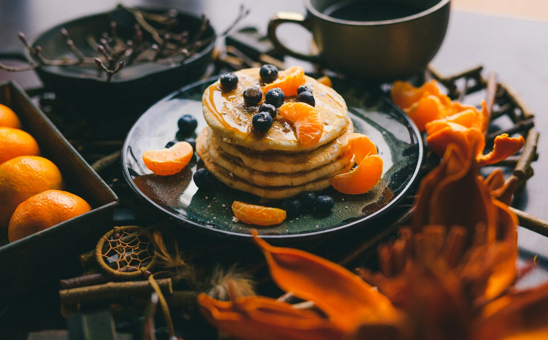 A plate with pumpkin pancakes