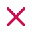 Red X mark or cross symbol on a white background
