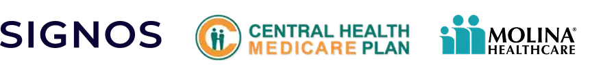 Healthcare provider logos: Signos, Central Health Medicare Plan, Molina