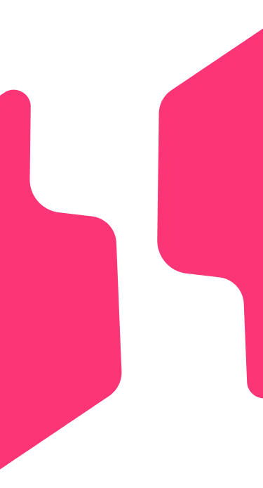 Pink abstract curved shapes creating geometric design on white background