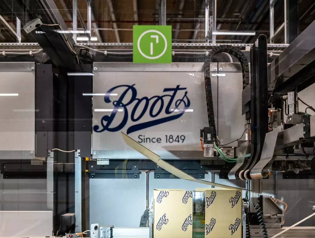 A right-sized box produced by an automated Packsize machine.