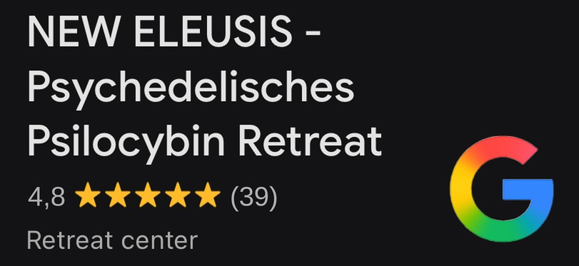 5 Sterne Google Bewertung des NEW ELEUSIS Retreats