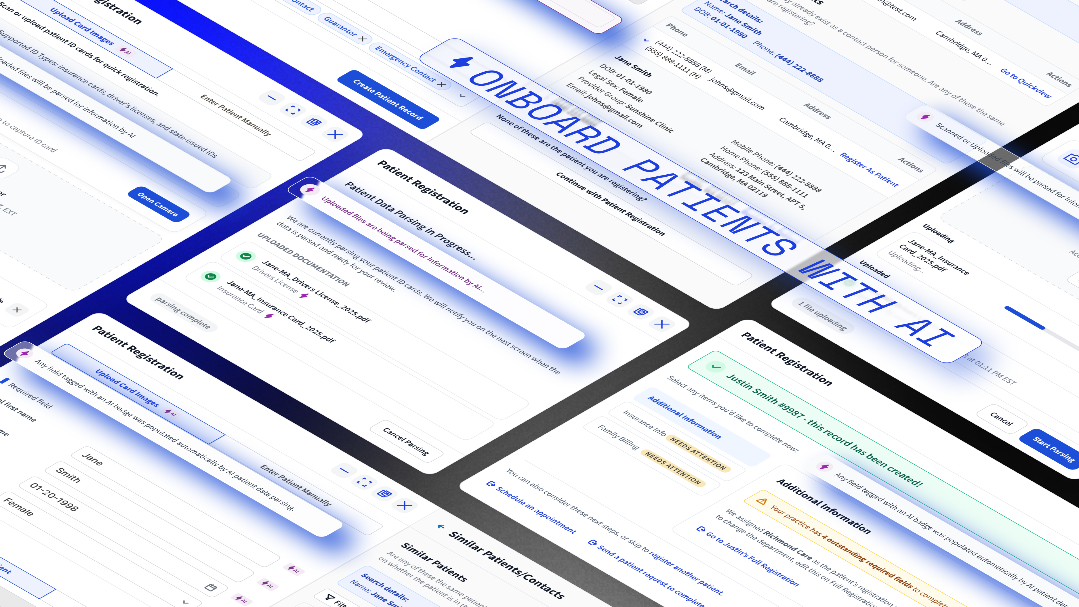 Reimagine Patient Registration product mockup in tablet frame