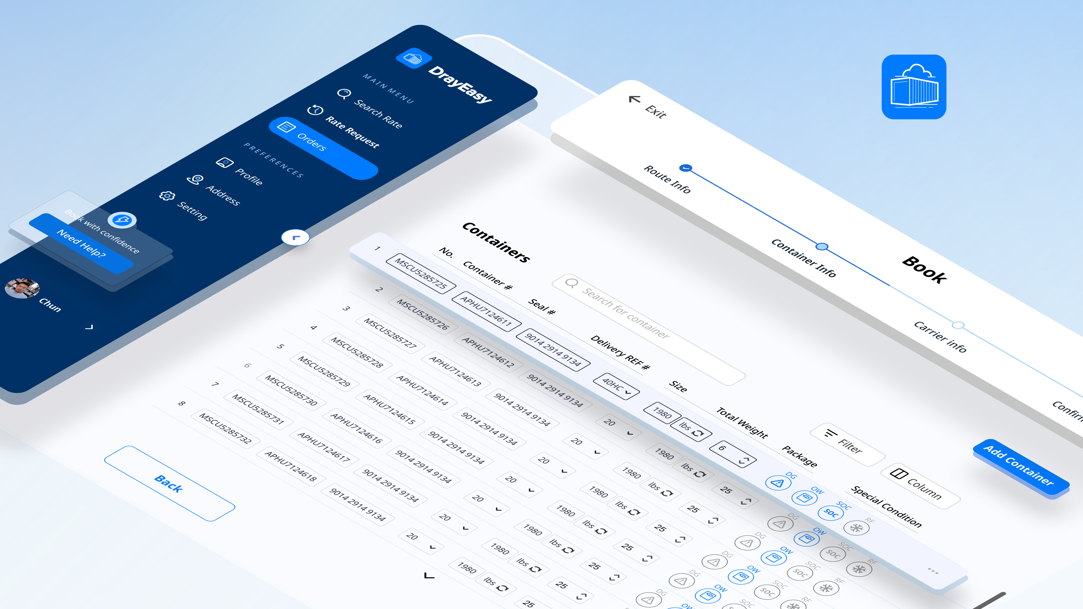 Reinventing Logistics Booking Portal product mockup