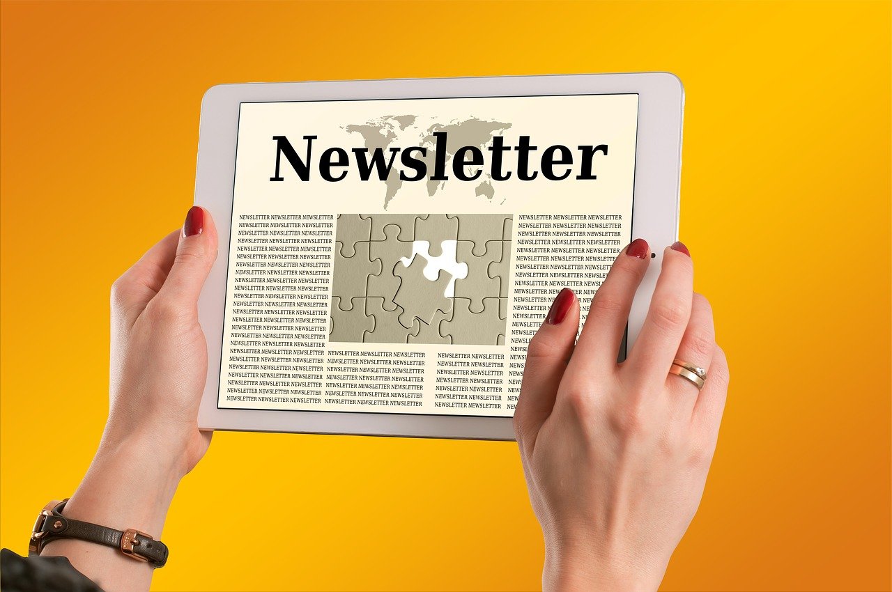 Newsletter on tablet