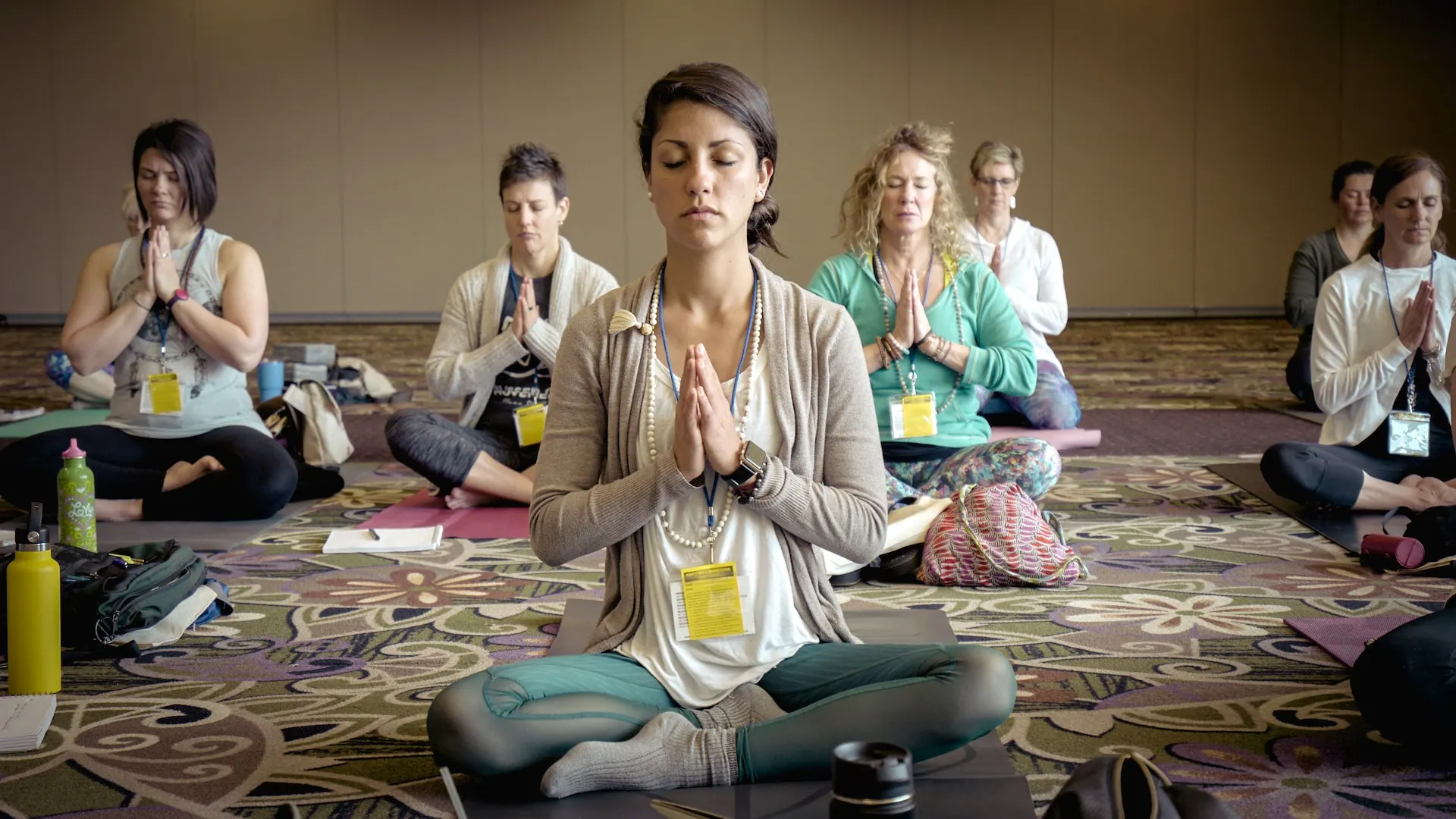 Corporate yoga event