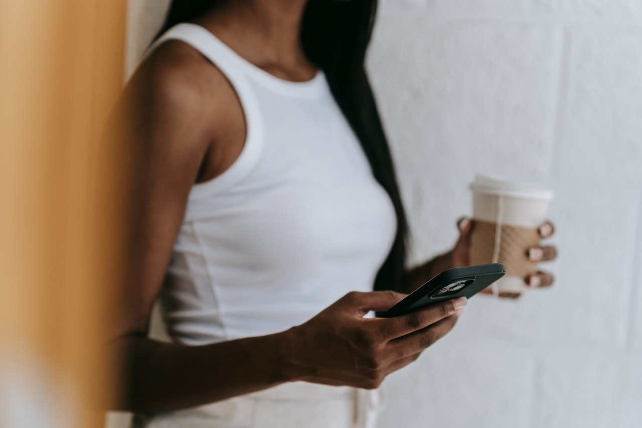 Person reading email on phone