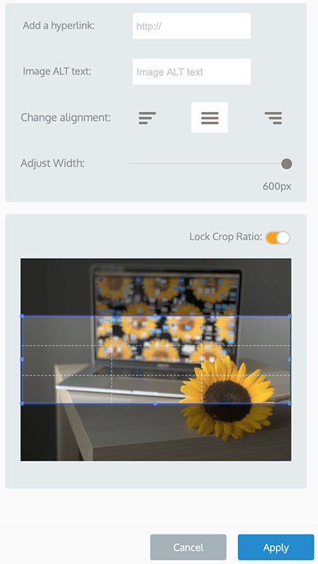 An Interface of an online HTML newsletter builder Publicate