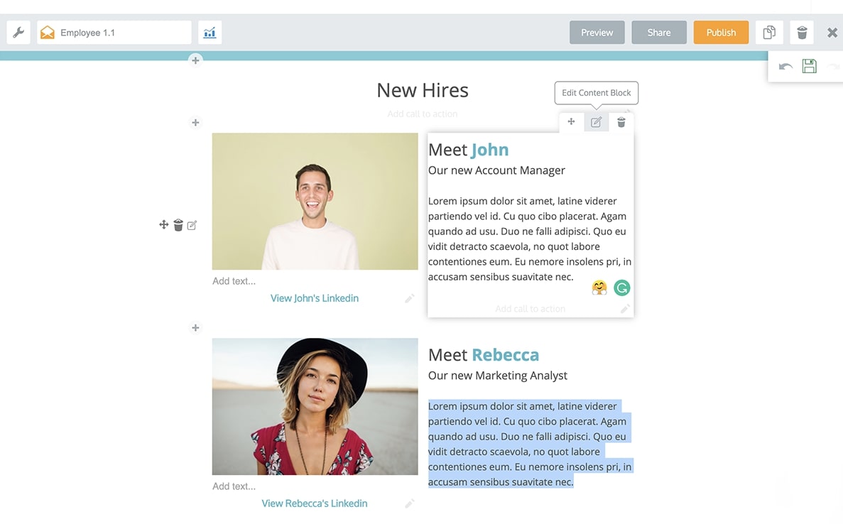 A newsletter example