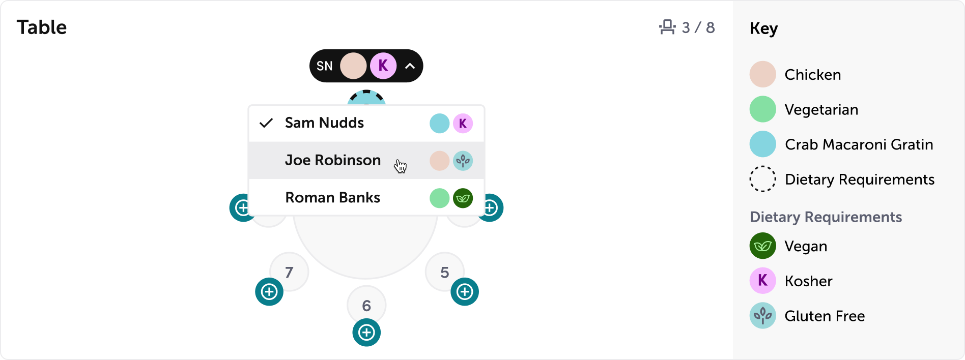 Seating plans