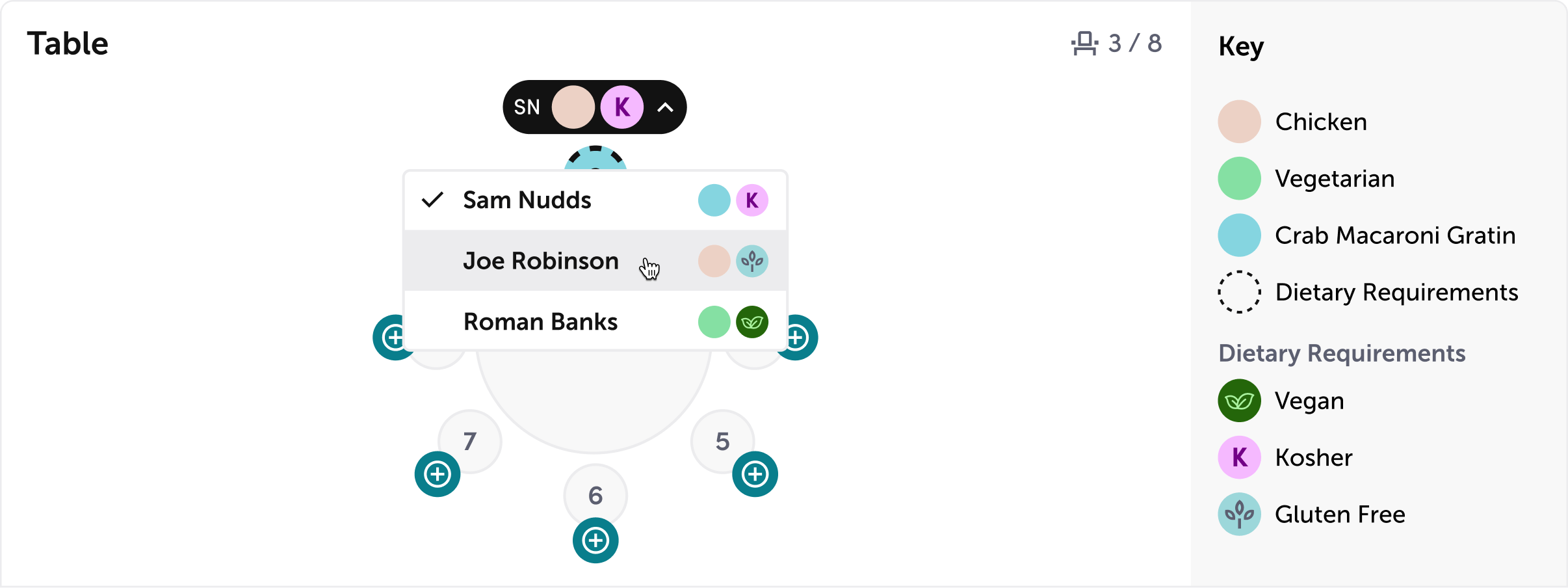 Seating plans